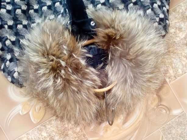 Retto Винтаж! пальто шерстяное с натуральным мехом енот курточка