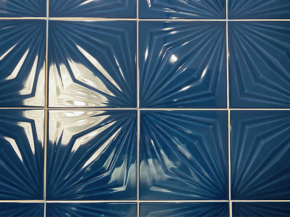 Plytki Ścienne Urban Colours Blue 20/20 błyszczące decor kwiat STR A