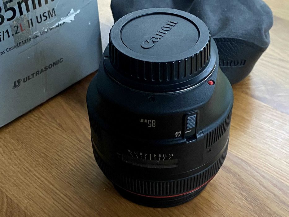 Obiektyw Canon EF85mm F1,2 L USM II  IDEALNY, pudełko, osłona