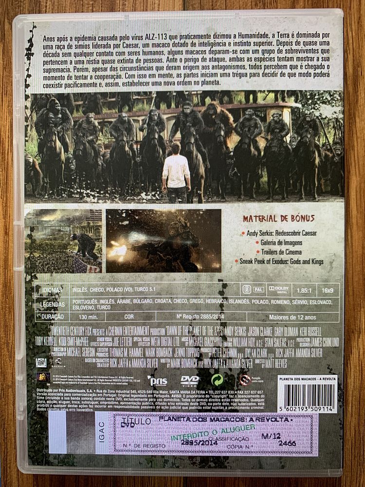 Planeta dos Macacos - A Revolta - dvd