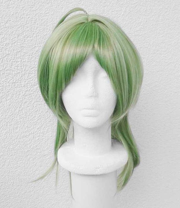 Zielona peruka cosplay zielony wig Collei Genshin Impact Ezreal LoL