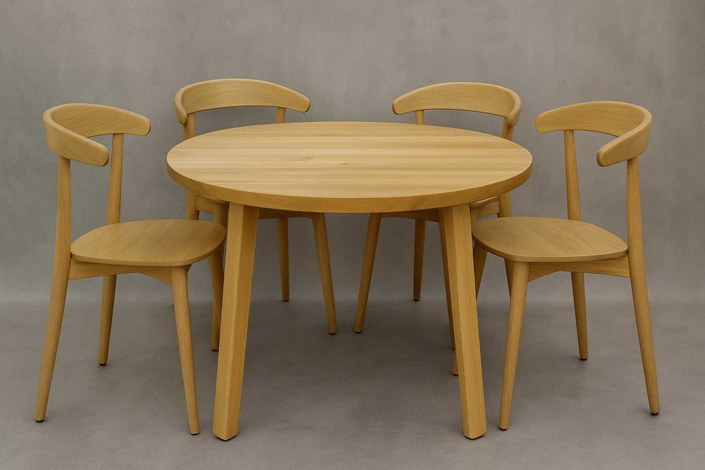Stół Dębowy Okrągły LOFT, 100% Lite Drewno, Różne Wymiary, Rozkładany.