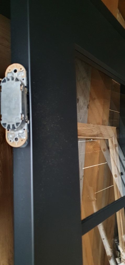 Skrzydło drzwi loft czarne szkane 90 cm lewe