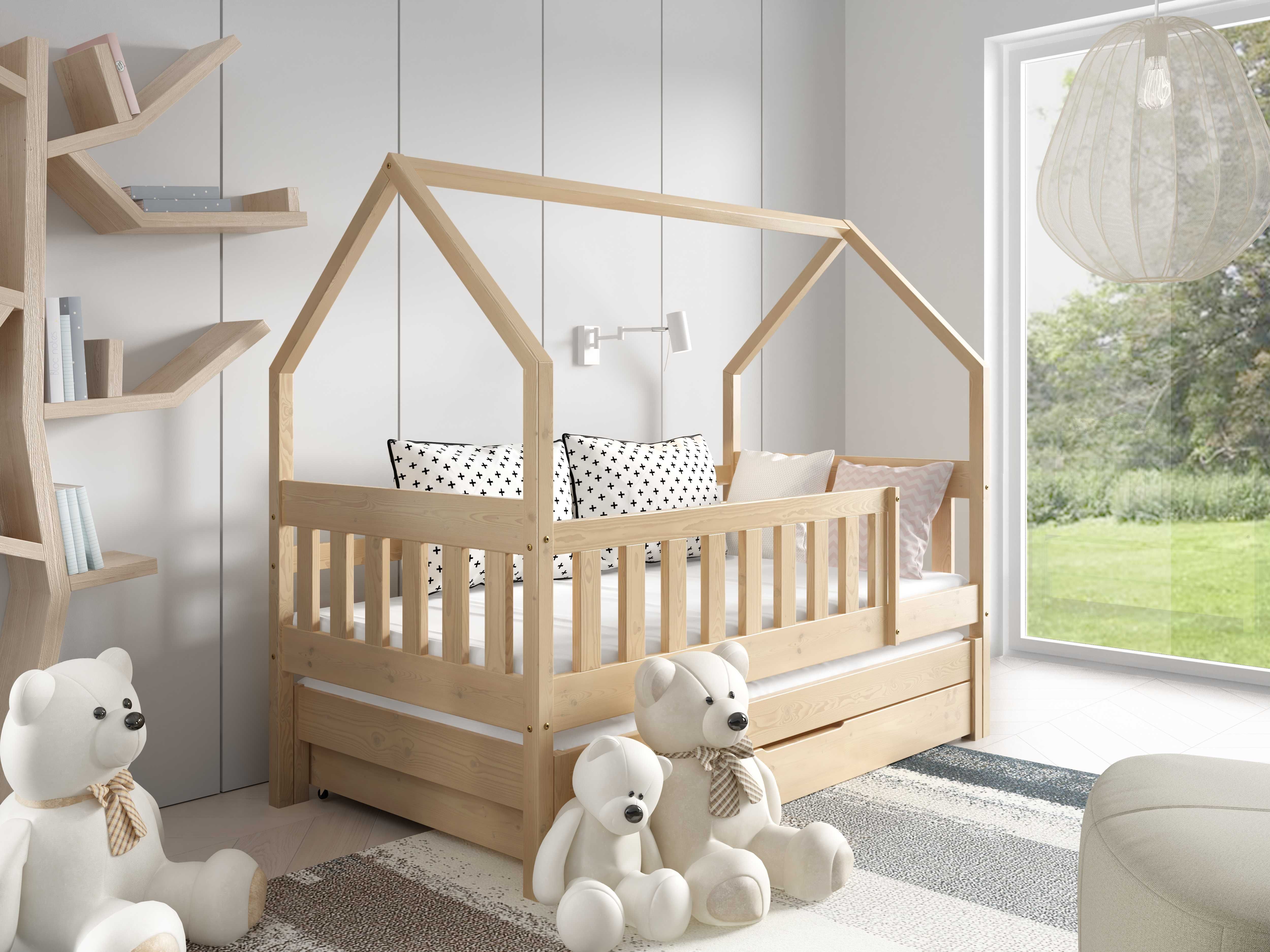 Łóżko dla dwójki dzieci DOMEK LUNA 160x80 - materace GRATIS
