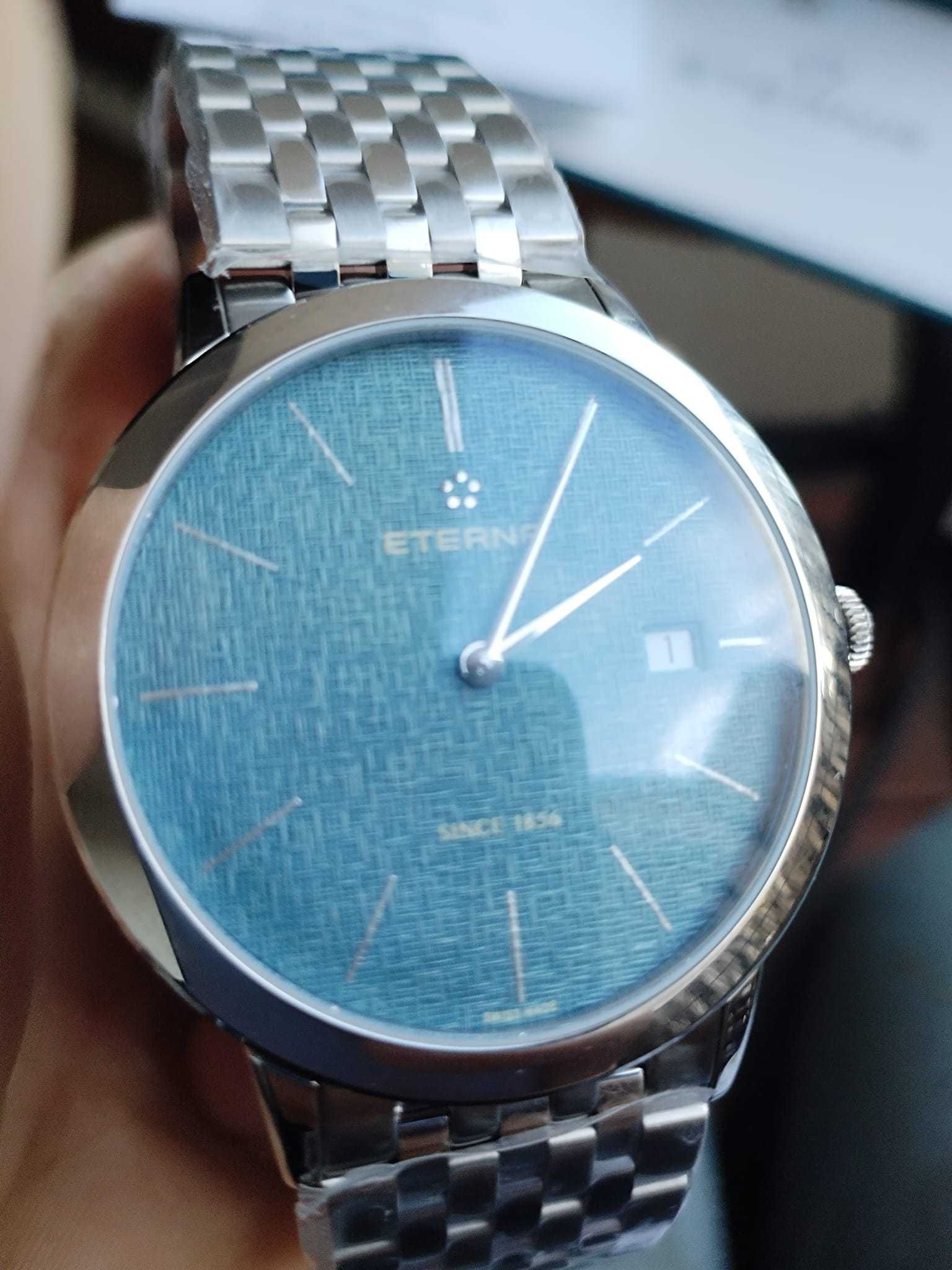 Zegarek Swiss made Eterna Eternity blue - nowy w folii, na gwarancji
