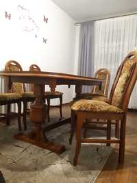Stół dębowy +6 krzeseł