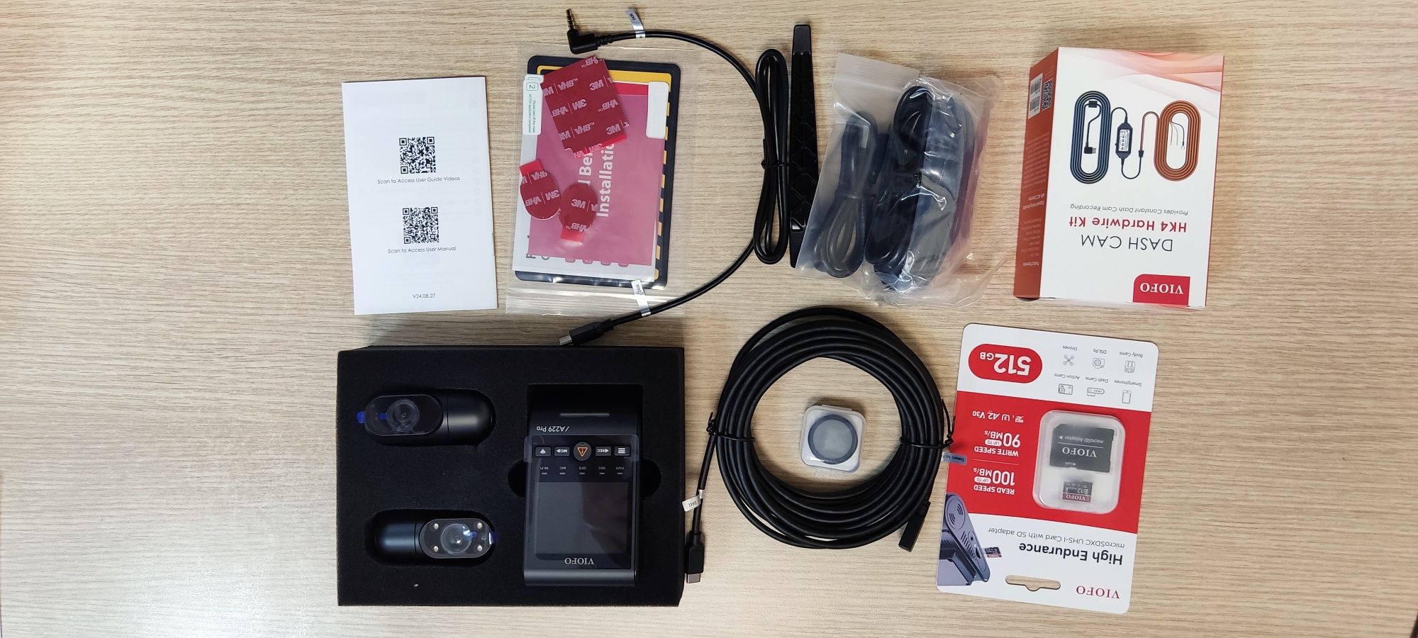 VIOFO  A 229 PRO 3CH GPS відеореєстратор+ 512 gb карта