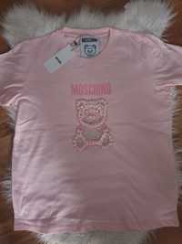 Śliczna koszulka MOSCHINO różowa XXL