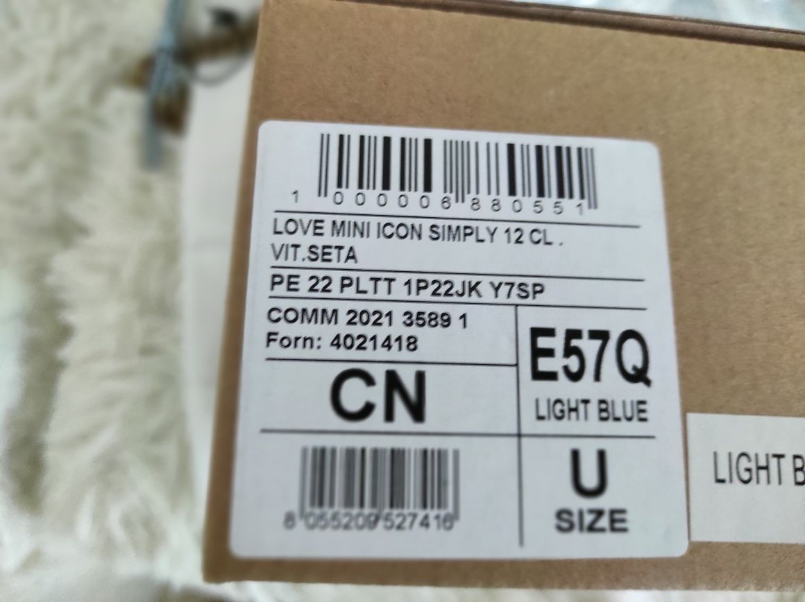 Torebka Pinko Love Mini Icon Simply niebieska skóra naturalna pasek ła