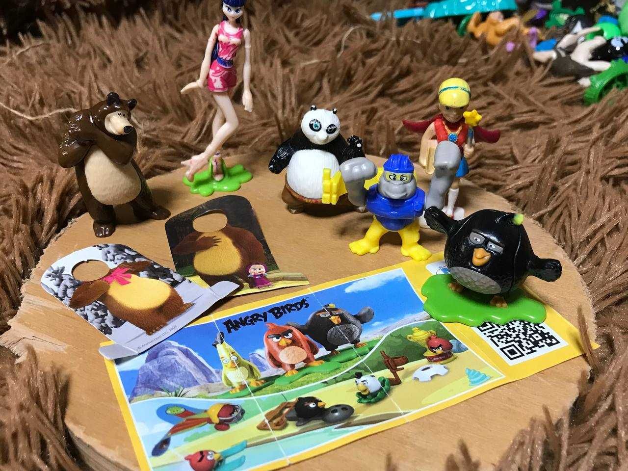 Фигурки из Kinder (Angry Birds, kung fu panda, маша и медведь)