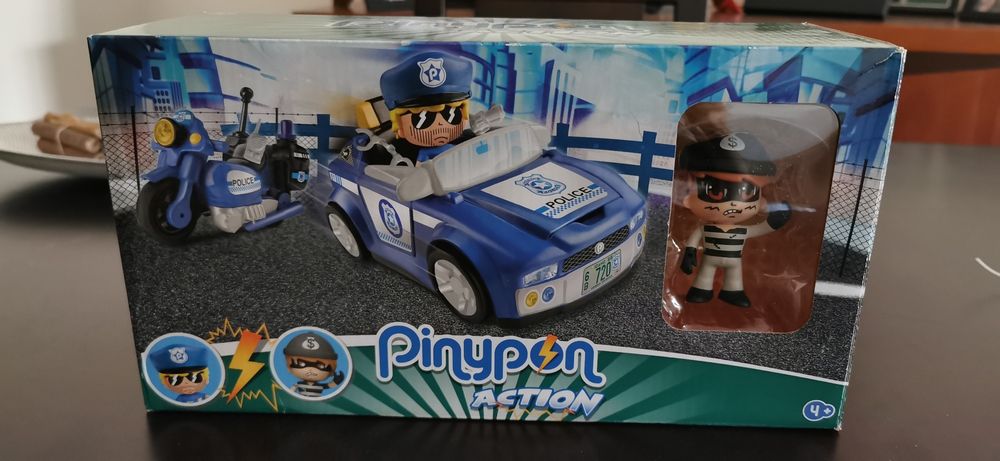 Carro Polícia Pinypon + Mota + 2 figuras