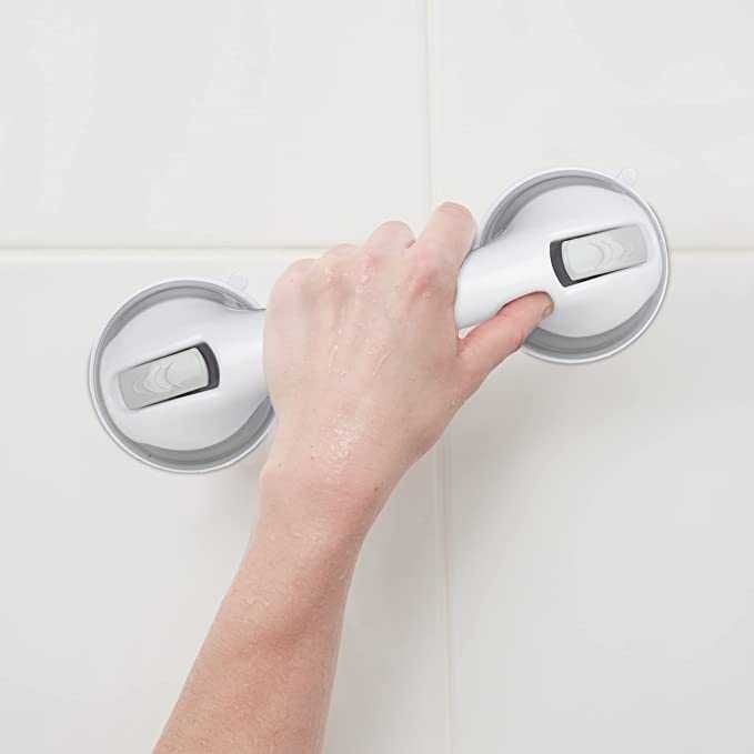 Relaxdays Zestaw 2 przyssawek, uchwyt do prysznica i wanny