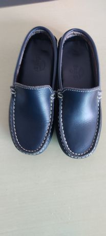 Sapato de menino em pele, azul escuro n30