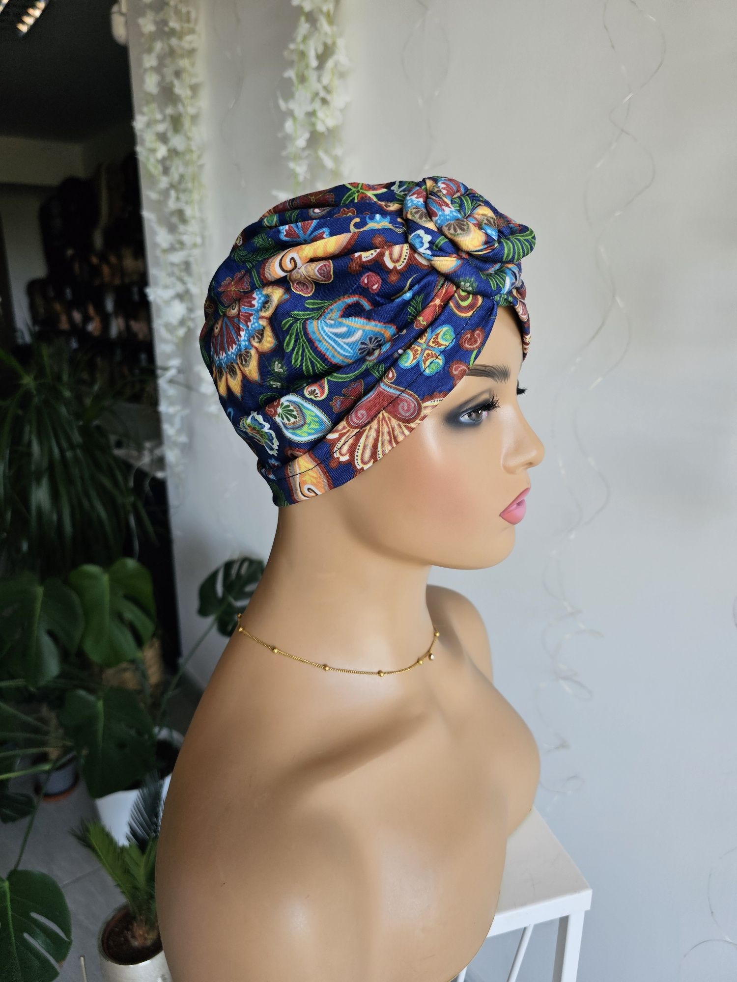 Turban czapka chustka Soa na głowę w trakcie leczenia chemioterapii