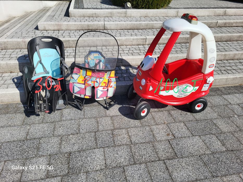 Foteliki rowerowe i Samochodzik