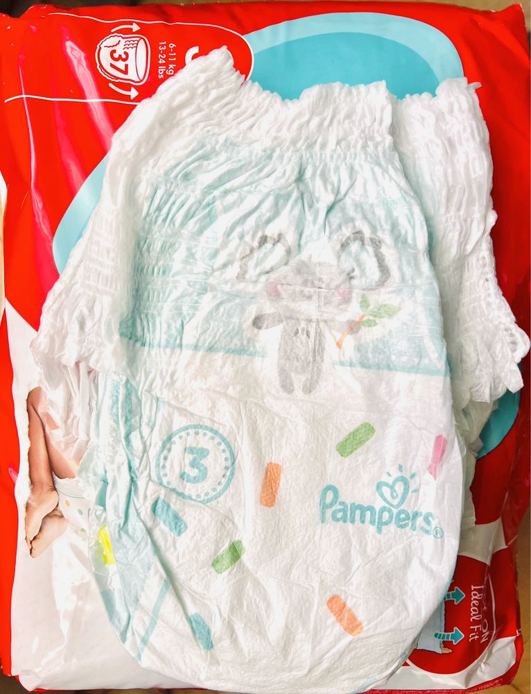 Продам підгузки-трусики Pampers baby-dry розмір 3, 37 штук.