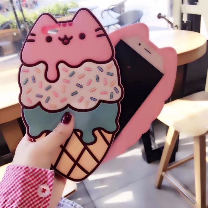 Capa telemóvel iPhone 8 Plus gato gelado Pusheen