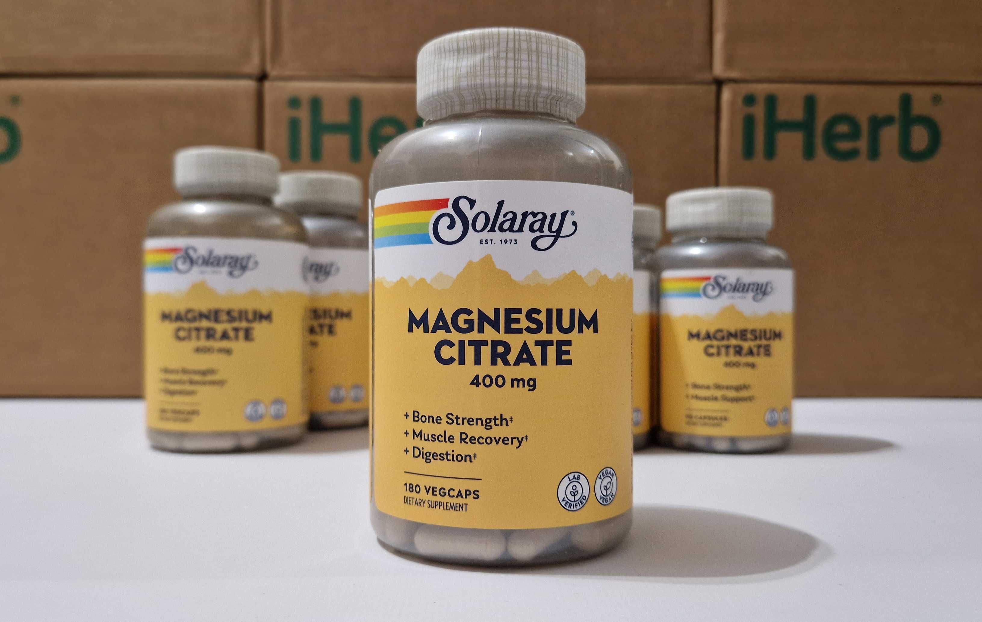 Solaray Магній цитрат, цитрат магнію, 90 та 180 шт. Magnesium citrate