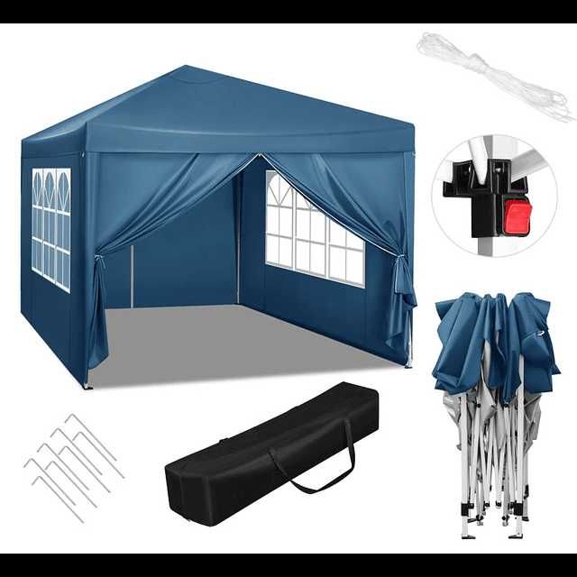 F165 Tenda 3 x 3 m abertura rápida altura ajustável para campismo