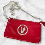 Versace Jeans czerwona torebka torba na ramie z lancuszkiem