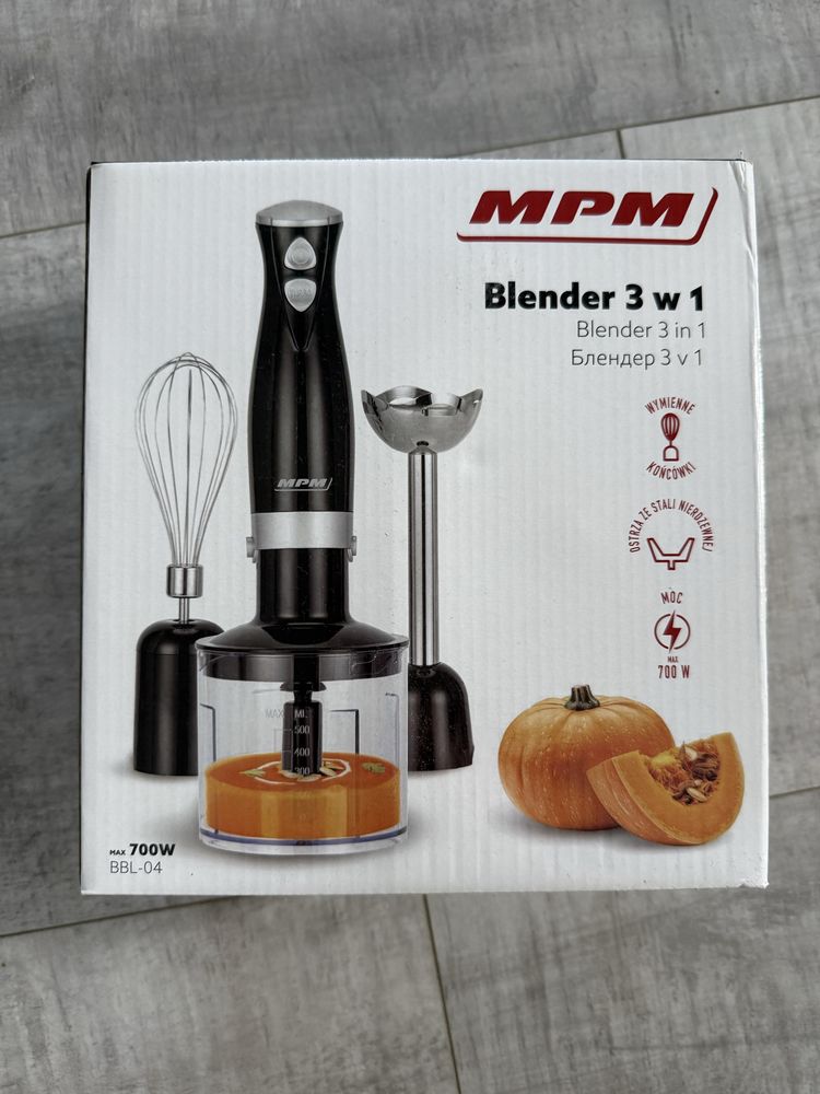 Nowy blender reczny MPM 3w1 BBL-04 gwarancja