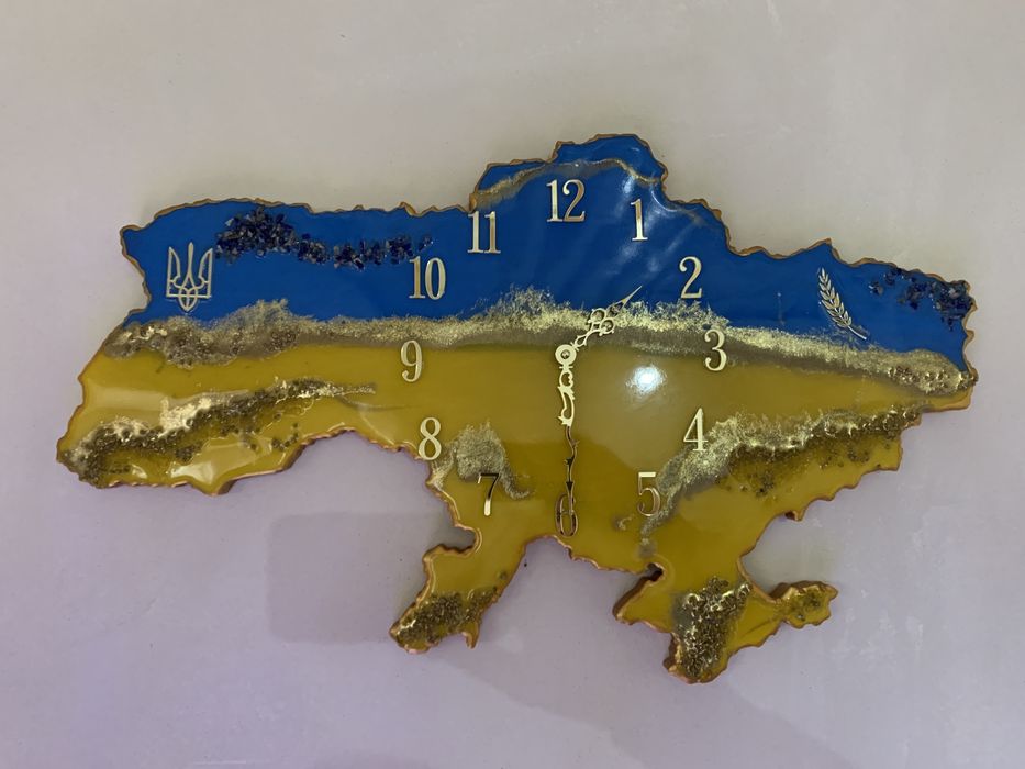 Годинник Україна ЗНИЖКА! ручна робота, епоксидна смола)
