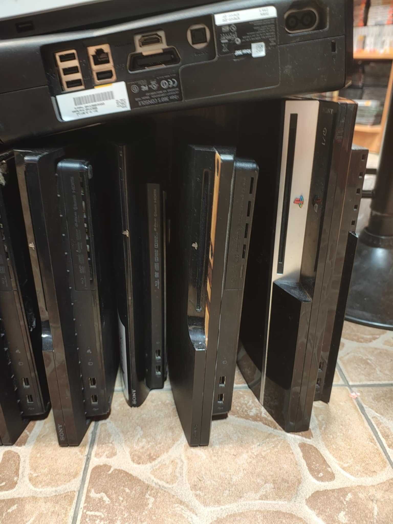Zestaw USZKODZONYCH konsol DO NAPRAWY części PS1 PS2 PS3 XBOX One 360