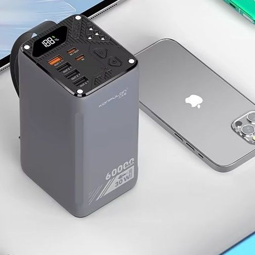 Потужний Павербанк 60000mAh(30w) Швидка зарядка.Ліхтарик