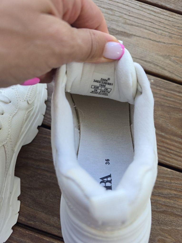 Biale sneakersy platforma Zara 36 jak nowe idealne na codzien
