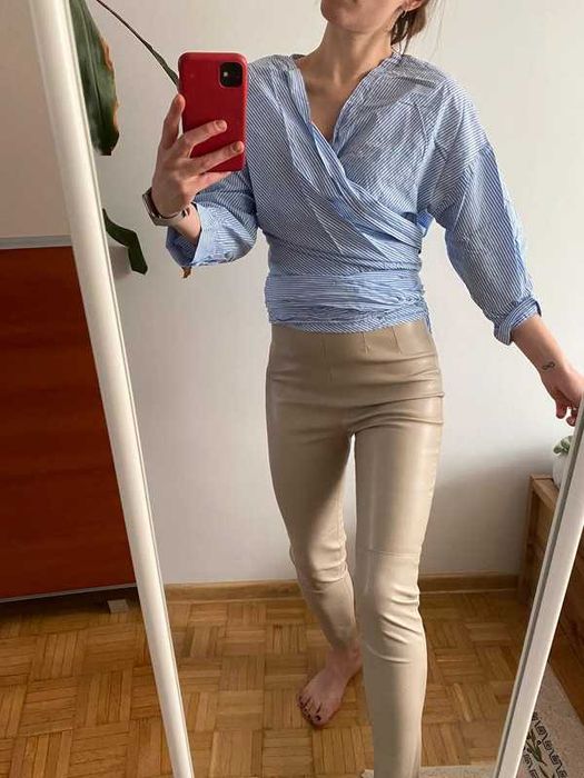 Bluzka wiązana kopertowa H&M