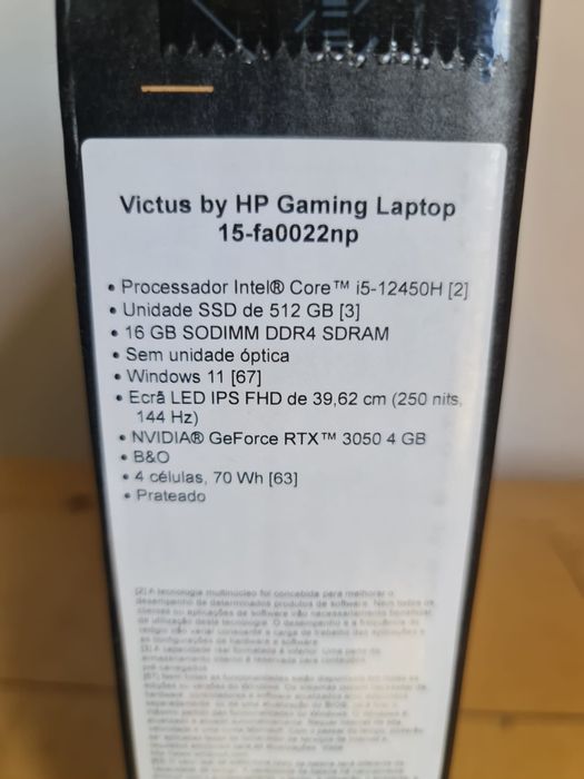 Portátil gaming victus