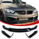 BMW F32 F33 F36 Przednia Dokładka Zderzaka Splitter Mad Look Czarny