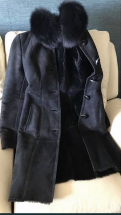 Дубленка замшева з натурального меха