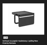 Uchwyt na papier toaletowy, czarny mat
