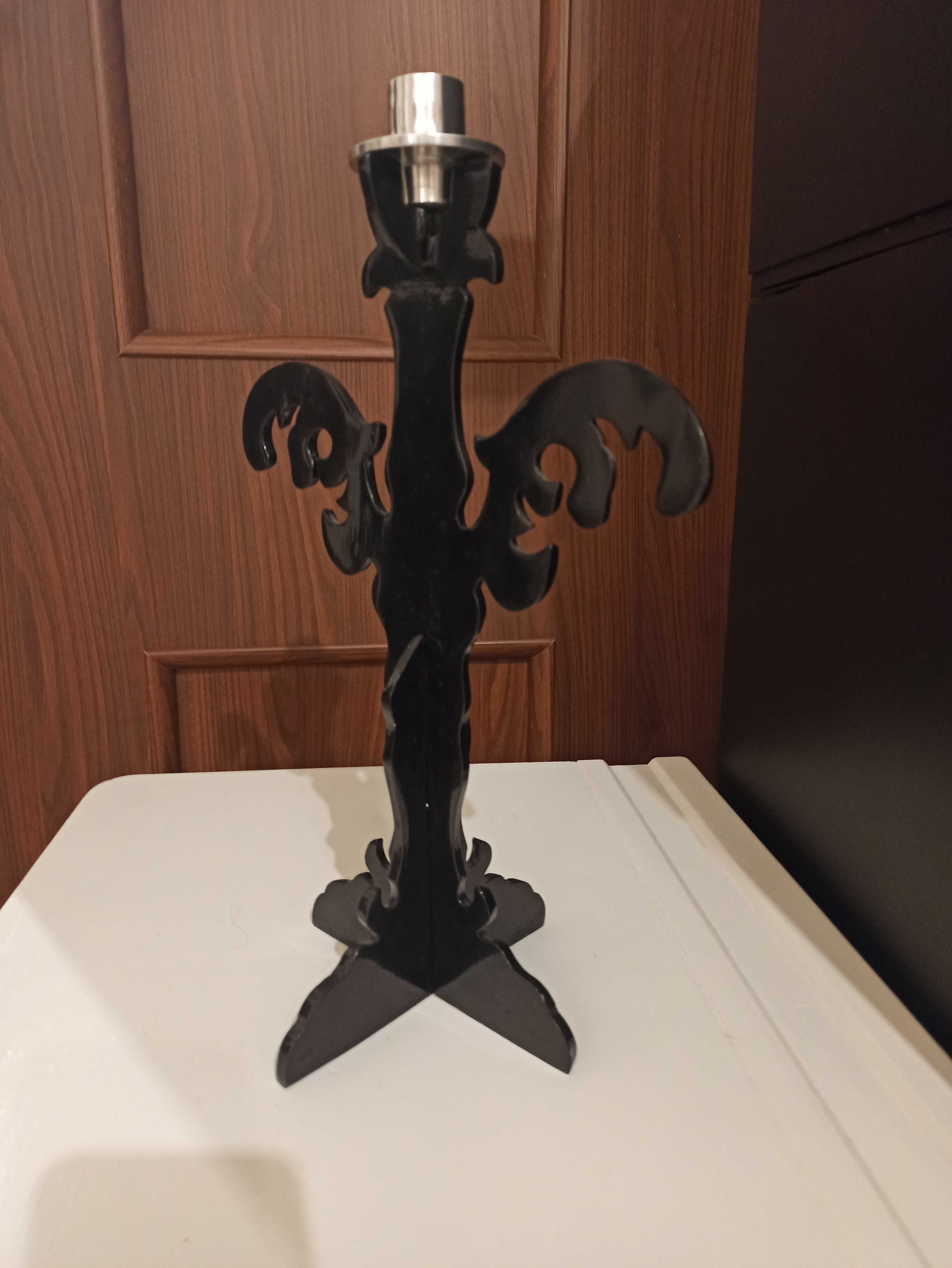 Świecznik czarny 40 cm