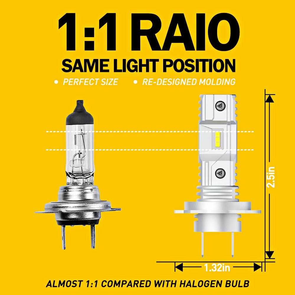 Auxito 16000LM 60W LED лампи цоколь H7, не нужен адаптер