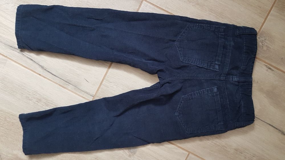 H&M sztruksy spodnie sztruksowe, granatowe, r. 110