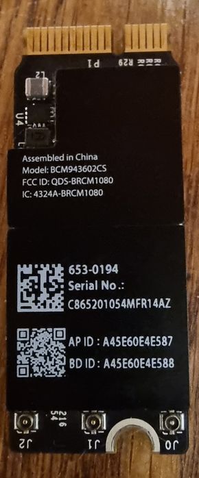 Плата WiFi-AirPort Bluetooth BCM943602CS