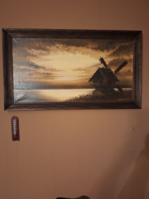Obraz wiatrak na płótnie.