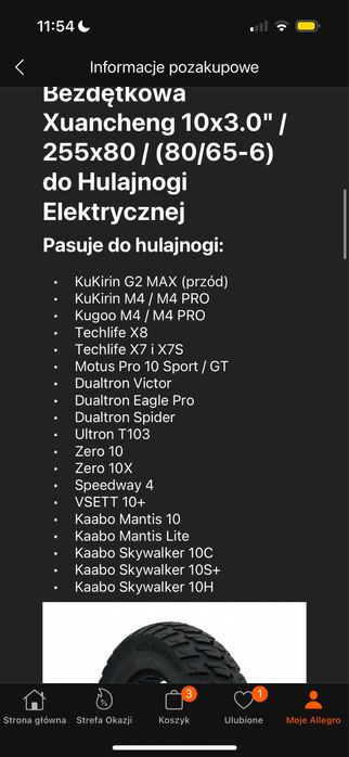 Opona bezdetkowa do hulajnogi elektrycznej