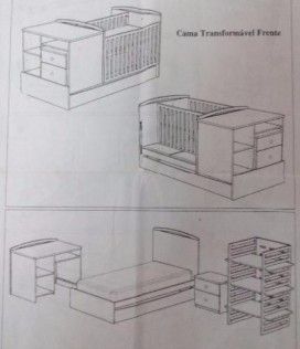 Quarto de Criança / Berço Transformável Completo e CAMA EXTRA colchão