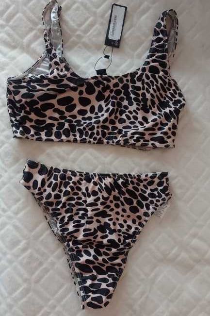 (40/L) Strój kąpielowy z Londynu, panterkowe Bikini, NOWE