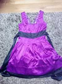 Sukienka satynowa fioletowa  rozmiar L