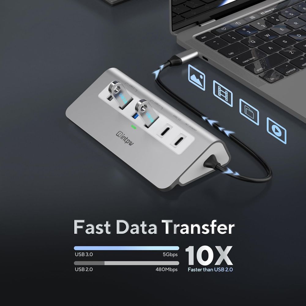 Wieloportowy adapter koncentratora USB C 9 w 1 4K