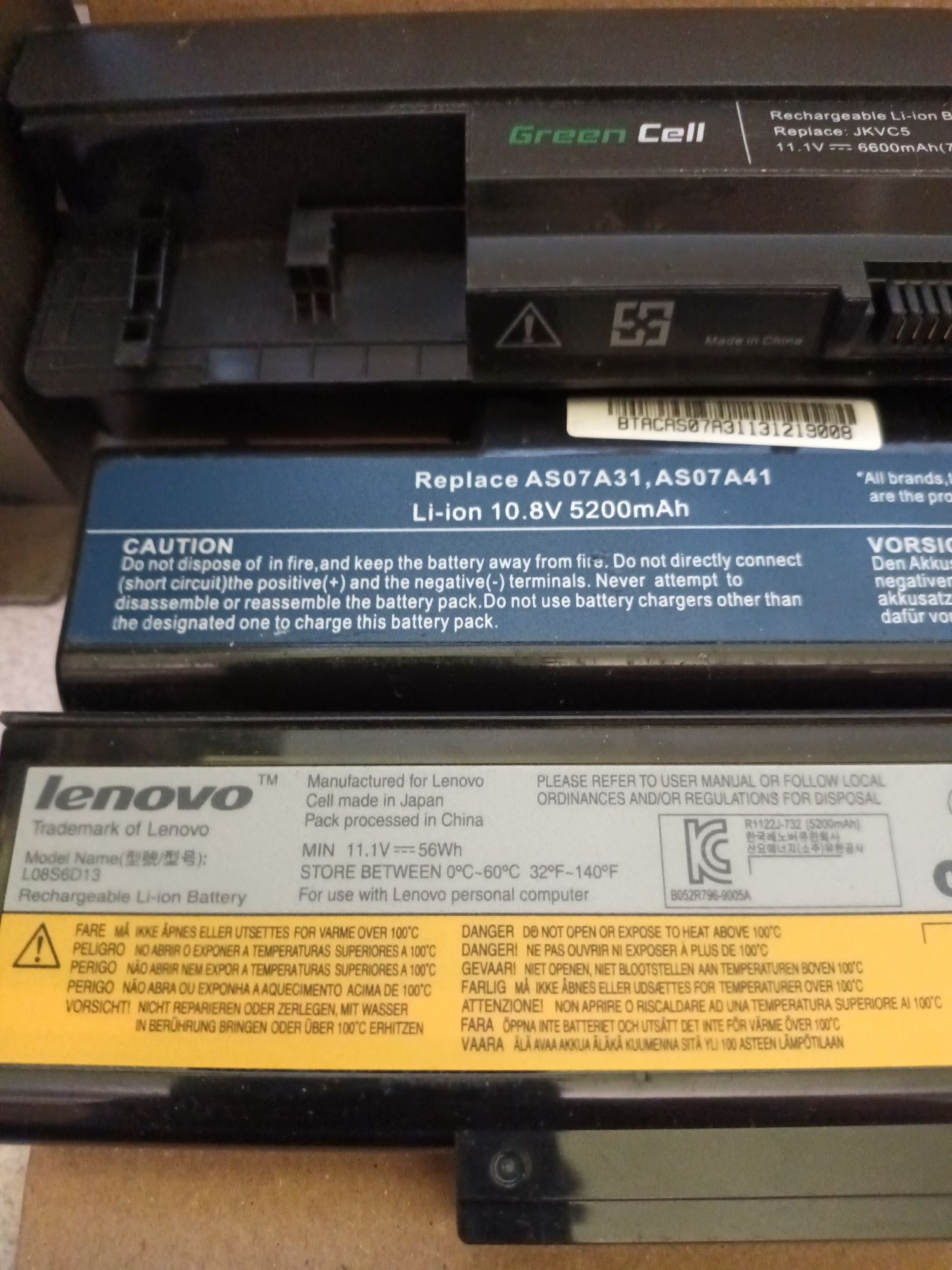 Baterie od laptopów na ogniwa 10 szt