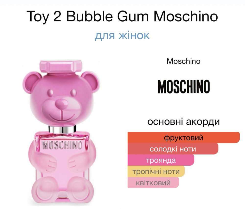 Парфумована вода Moschino Toy 2 Bubble Gum 100мл.