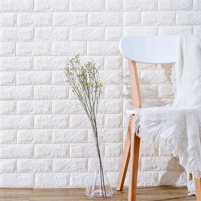 Акція! Самоклеюча 3Д панель під білу цеглу, 3д панелі, обої самоклеючі