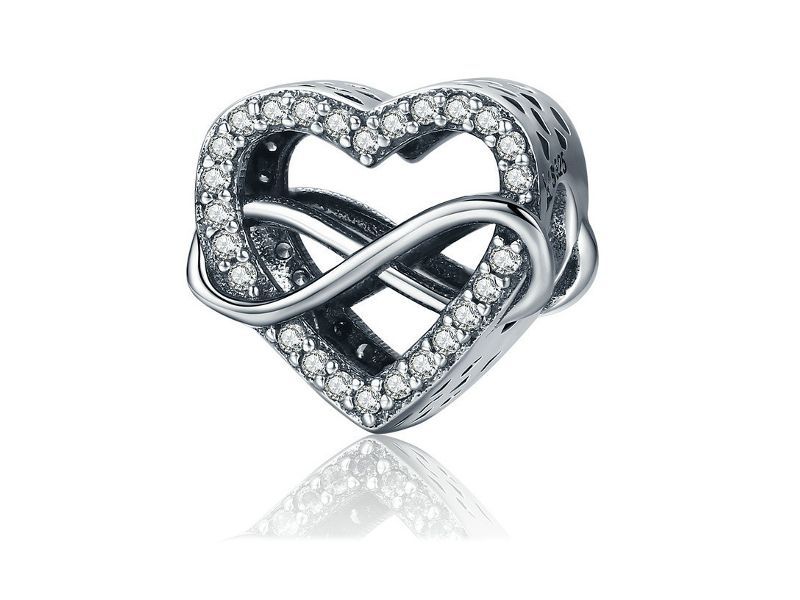 Srebrny Koralik Charms Beads Infinity Love Heart New113