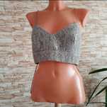 Nowy z metką modny śliczny seksowny sexy srebrny crop top Topshop L