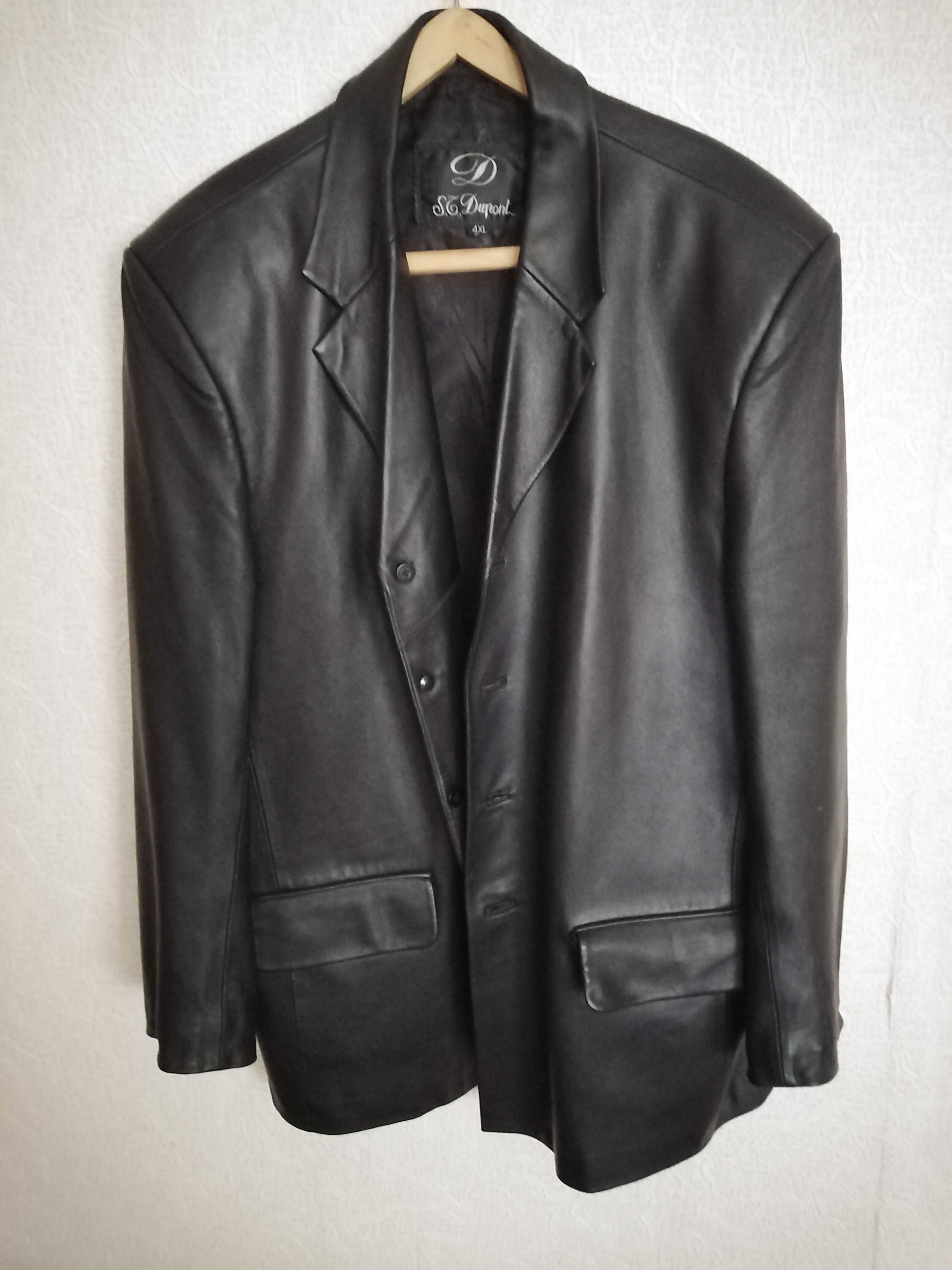 пиджак  кожаный мужской  "ST. Dupont" 4 XL
